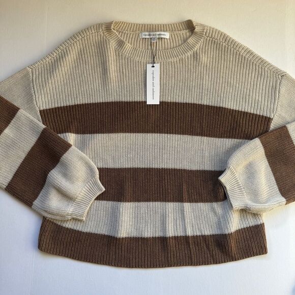 Cupcakes & Cashmere Rimes Sweater Oatmeal Size X-Large NWT - Picture 2 of 7